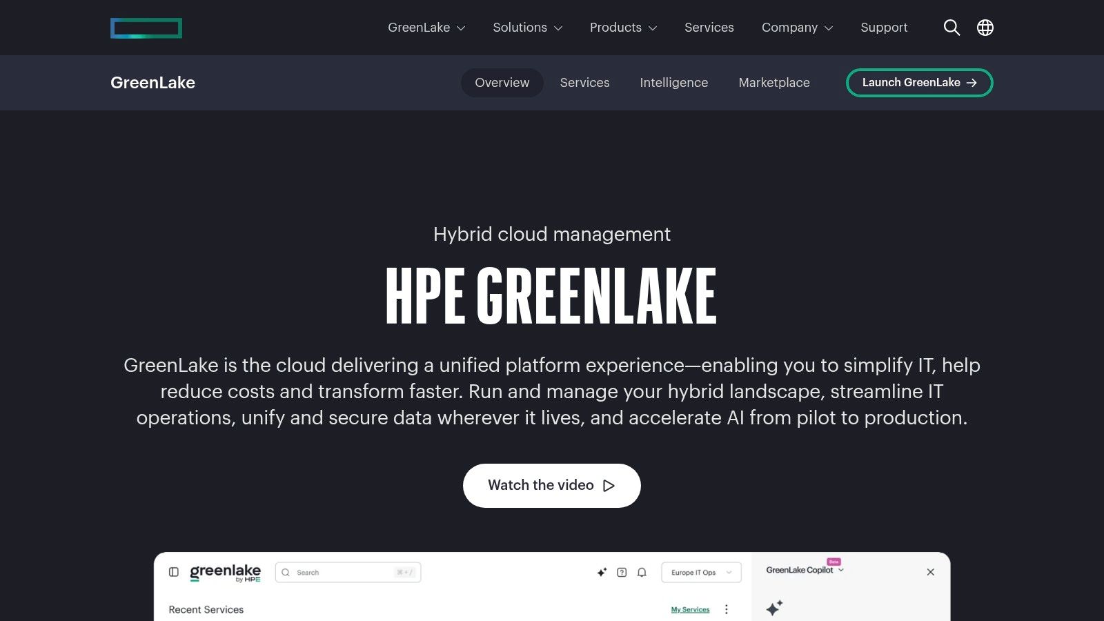HPE GreenLake – Hybrid Cloud Platform (as‑a‑Service)