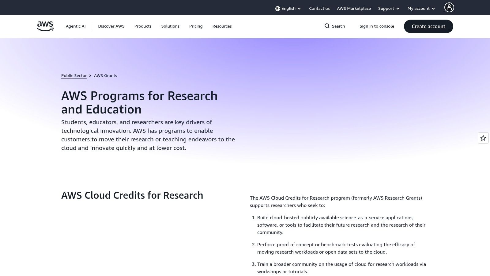 AWS Cloud Credits for Research